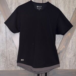 BYLT Black Drop Cut S/S dual layer Shirt